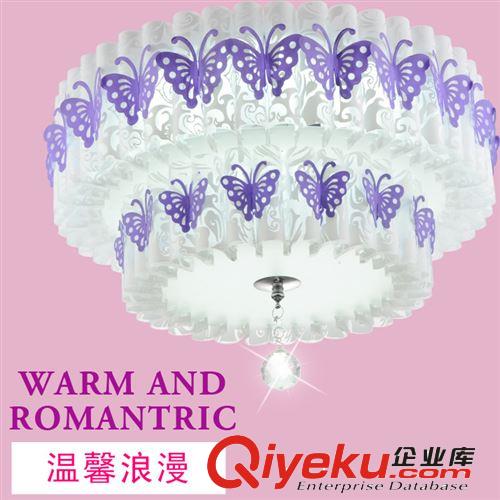 廠家生產(chǎn) 雙層蝴蝶k9水晶吸頂燈 現(xiàn)代臥室水晶燈原始圖片3