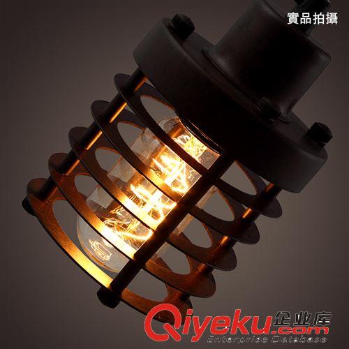 【沃倫】RH Loft2 單頭陽(yáng)臺(tái)宜家吧臺(tái)燈復(fù)古 鐵銹工業(yè)圈吊燈原始圖片2