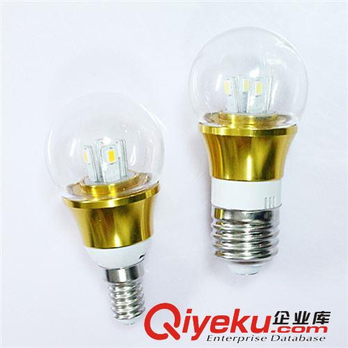 LED蠟燭拉尾燈尖泡 E14小螺口3超亮光源銀色鰭片式鋁件