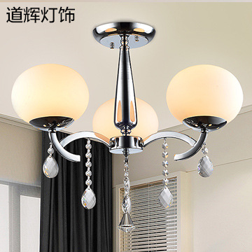 鶴軒水晶半吊燈客廳臥室餐廳水晶吊燈鐵藝彎管吊燈具廠家批發(fā)原始圖片3