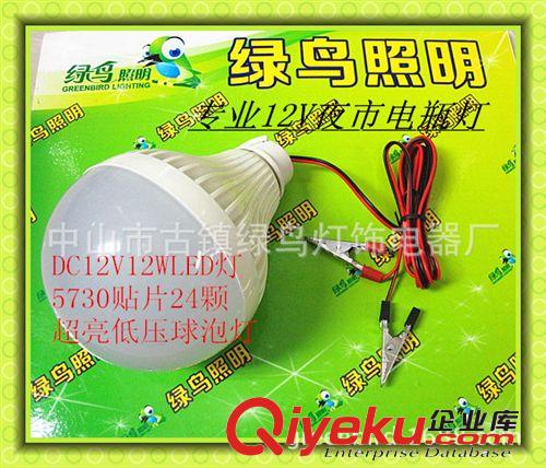 直流12V超亮12W塑料球泡 12V電瓶用球泡燈12W 帶線帶夾子燈具