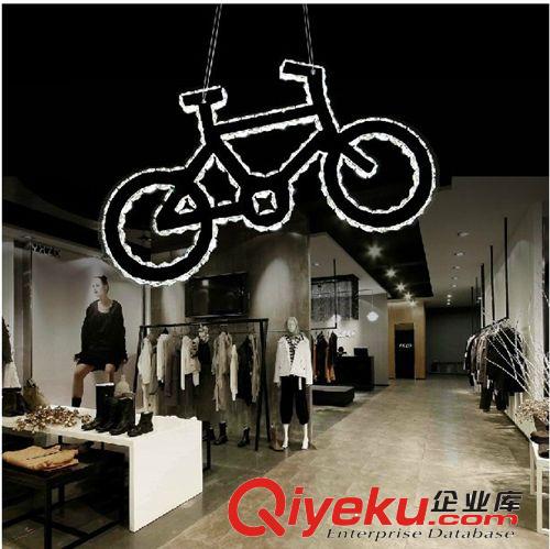 tj包郵創(chuàng)意個性單車水晶餐廳客廳燈臥室書房led水晶吊燈送搖控