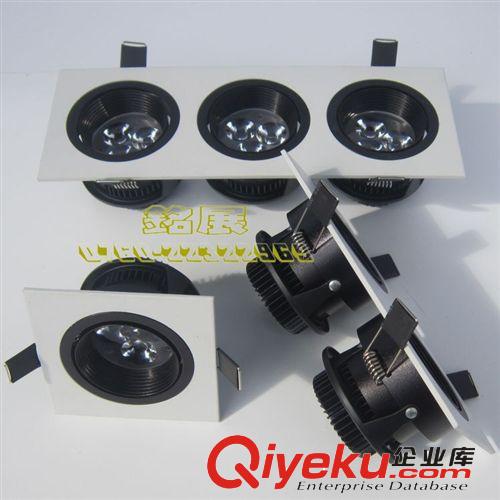 批發(fā)加工方形LED射燈天花燈套件3W多頭調(diào)萬向角度高品質(zhì)天花燈原始圖片3