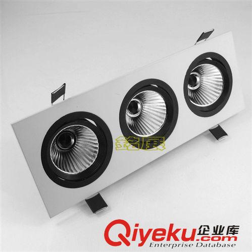 LED方形防眩光COB天花燈外殼配件 5W3頭高品質筒燈外殼套件燈具