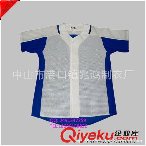 廠家定做外貿棒球服 短袖開衫全滌運動球衣貼布繡棒球衫 條紋球服原始圖片2