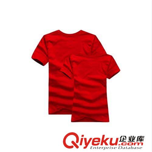 廠家定做紅色夏季情侶裝 情侶t恤短袖   情侶衫廣告t恤定做原始圖片2