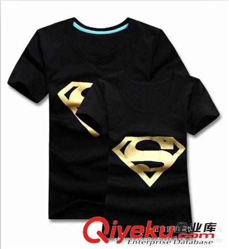 燙金情侶短袖  圓領(lǐng)T恤情侶短袖 品牌情侶裝 廠家定制批發(fā)原始圖片2