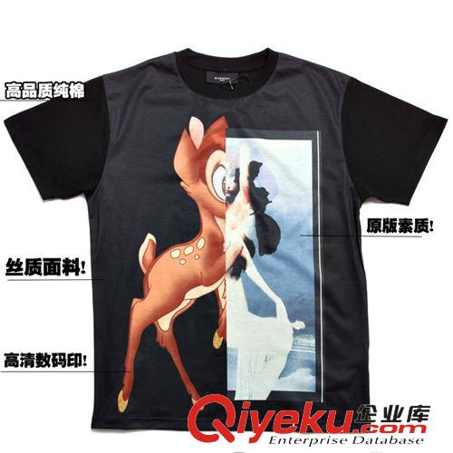 高品質2014夏裝新款全智賢小鹿斑比情侶裝男女款寬松短袖t恤批發原始圖片2
