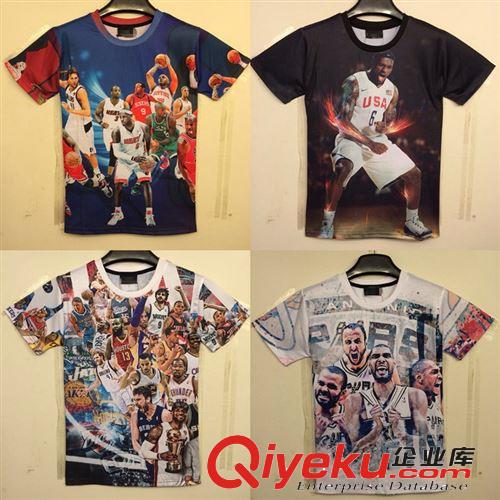 潮牌男裝2014夏裝新款創(chuàng)意球星人物3D系列1圓領(lǐng)短袖t恤 潮男批發(fā)