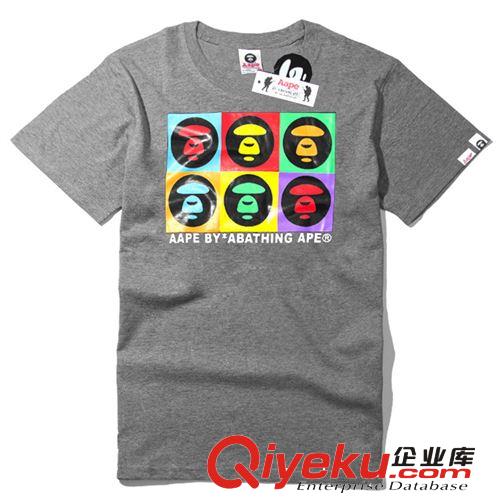 2014潮流時尚新款男圓桶單線 余文樂著用彩色猿人猴頭男裝短T批發原始圖片3