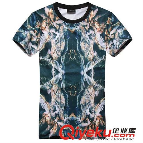 2014夏季新款潮牌修身個性時尚機械3D立體動感圖案男圓領短袖t恤