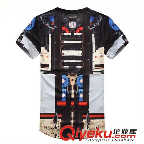 2014夏季新款潮牌修身個性時尚機械3D立體動感圖案男圓領短袖t恤原始圖片3