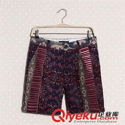 2014夏季新款愛(ài)情拼接花卉歐式gd潮流男女情侶裝休閑短褲潮批發(fā)原始圖片3