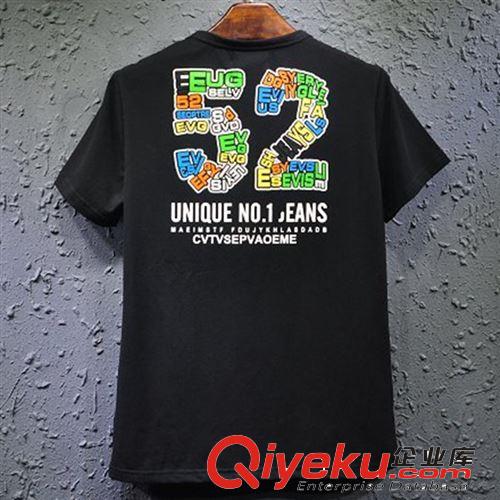 2014新款潮流陳冠希福神52號字母大M潮時尚夏裝男短T情侶款批發(fā)原始圖片3