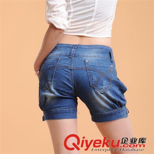 新款韓版女式牛仔褲中腰大碼休閑牛仔短褲燈籠褲女褲哈倫短褲批發(fā)原始圖片3
