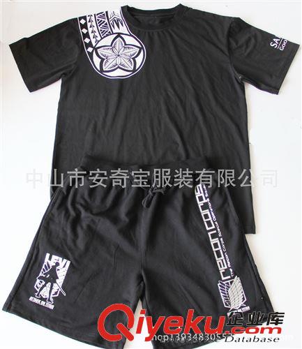 專業定制男裝圓領運動服男休閑套裝印花2014新款