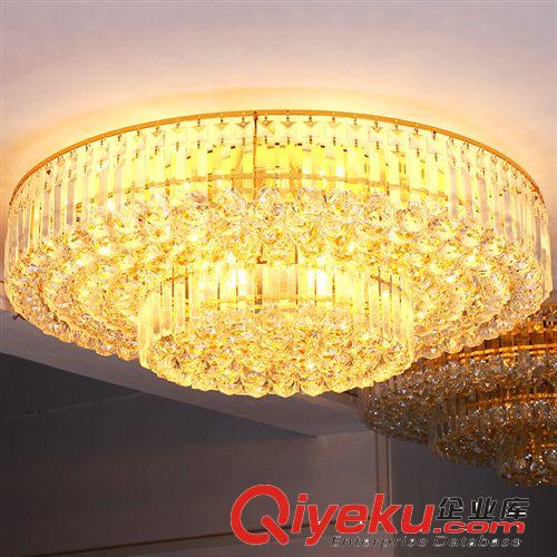 【威曼】圓形水晶客廳燈LED吸頂燈金色水晶傳統蛋糕燈具燈飾3001原始圖片2