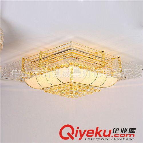 【威曼】 現代長方形客廳燈金色水晶燈大功率LED吸頂燈飾燈具3018原始圖片2
