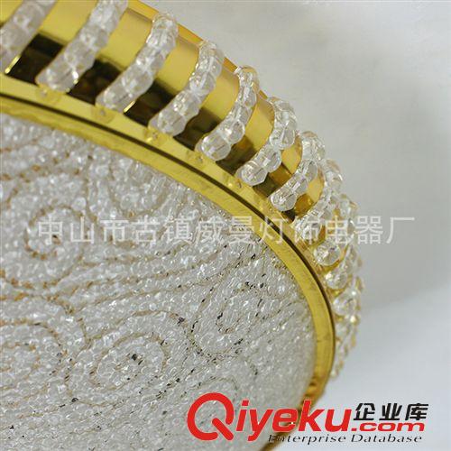 【威曼】圓形金色水晶吸頂燈 臥室燈陽臺燈過道燈中式燈具3013