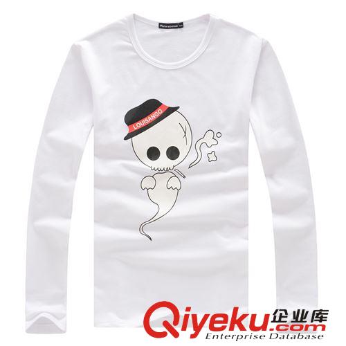廠家訂做歐碼空白圓領(lǐng)T恤男裝 定制外貿(mào)長(zhǎng)袖廣告衫 文化衫刺繡原始圖片3