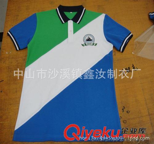 廠家訂做外貿滌介棉翻領POLO衫 定制夏季短袖餐廳服廣告衫T恤男原始圖片2