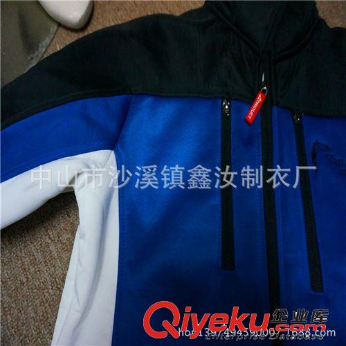廠家定做男裝外貿尼龍加絨復合四面彈風衣訂做 搖粒絨風衣定制原始圖片3