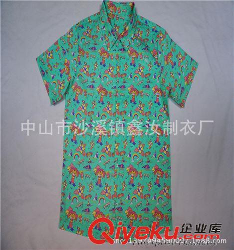 服裝廠定做夏季夏威夷襯衫短褲套裝 定制全棉府綢情侶花套裝原始圖片2