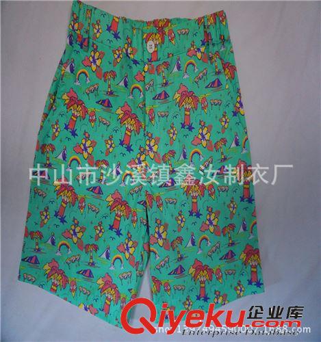 服裝廠定做夏季夏威夷襯衫短褲套裝 定制全棉府綢情侶花套裝原始圖片3