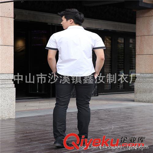廠家訂做時尚男裝全棉短袖純色襯衫 外貿休閑襯衫批發原始圖片2