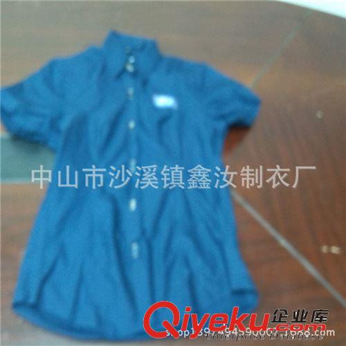 供應女裝全棉短袖襯衫時尚滿版印花工作服裝定制做 中山外貿批發原始圖片3