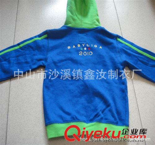廠家訂做兒童小衛(wèi)衣 全棉連帽抓毛套頭絨衫定制 中山外貿(mào)上裝定做