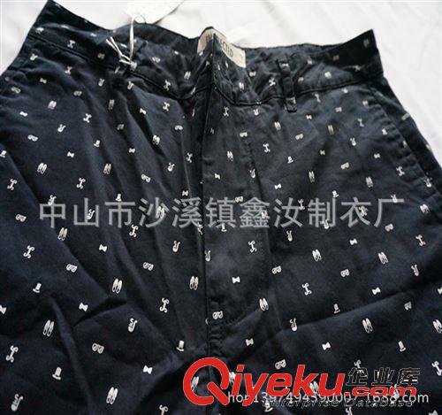 中山廠家訂做外貿夏季時尚酷派休閑男褲 個性繡花7分褲定制原始圖片3