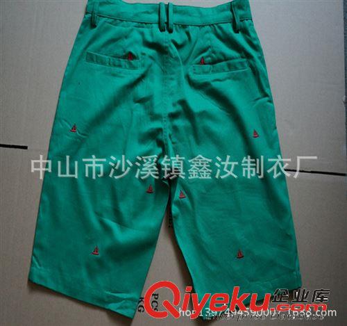 廠家訂做外貿(mào)時(shí)尚酷派男士休閑短袖 個(gè)性繡花7分褲定制原始圖片2