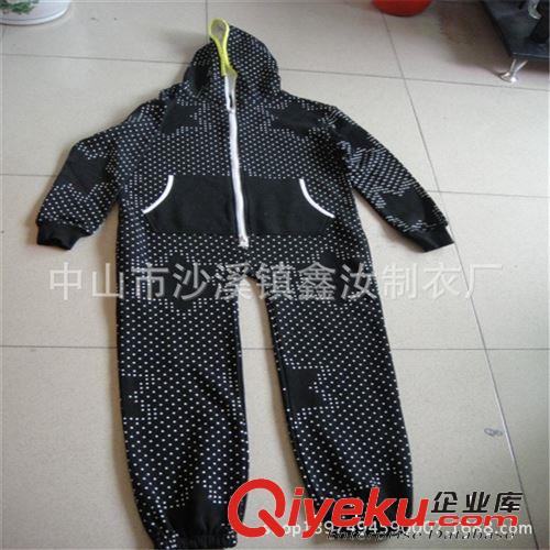 訂做加厚小衛衣連體褲 定制l碎花連帽瑜伽連體套裝定做外貿服裝原始圖片2