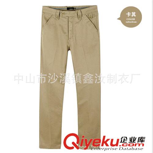 廠家訂做全棉時尚男裝休閑褲 外貿工裝褲來圖訂做卡其色