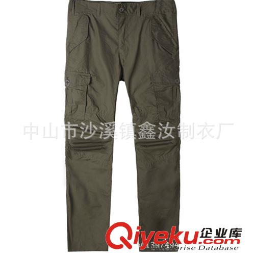 工廠訂做全棉時尚男裝休閑褲 多口袋外貿直筒褲來圖訂做土黃色原始圖片3