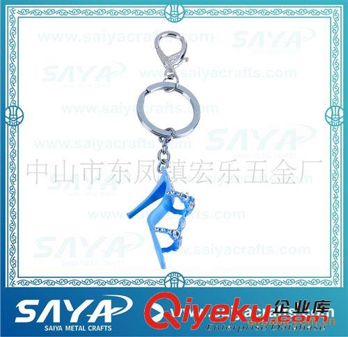 熱銷新年促銷時(shí)尚鎖形狀鑲鉆鎖匙扣，鉛錫合金金色鑰匙扣