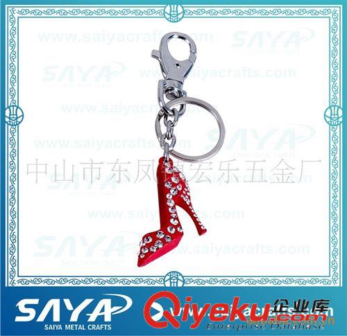 供應(yīng)各種女士時尚鞋子鑰匙扣，鑲鉆拖鞋鎖匙扣，鉛錫合金鑰匙扣原始圖片2