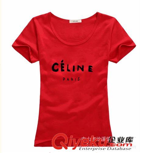 外貿(mào)服裝廠大量生產(chǎn)短袖圓領t恤女 全棉修身印花T恤