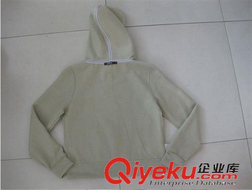 服裝廠家定做 女士短款全棉連帽衛(wèi)衣 拉鏈開衫 可來版定做原始圖片2