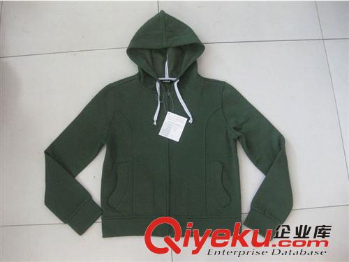 服裝廠家定做 女士短款全棉連帽衛(wèi)衣 拉鏈開衫 可來版定做原始圖片3
