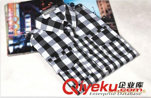 中山外貿(mào)服裝廠家供應(yīng)襯衫男 時(shí)尚英倫個(gè)性 格子純棉長袖襯衫原始圖片2