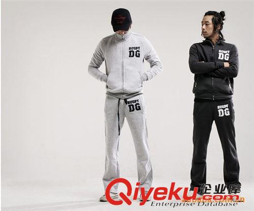廠家定做男士休閑加厚拉絨運動套裝運動服原始圖片2