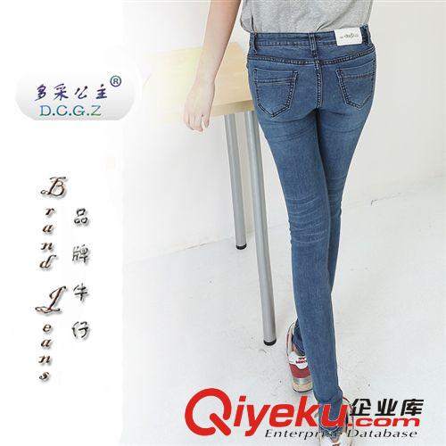 批發(fā)夏季薄款高彈棉料小腳牛仔褲 貼鉆緊身顯瘦新款女士牛仔褲原始圖片2