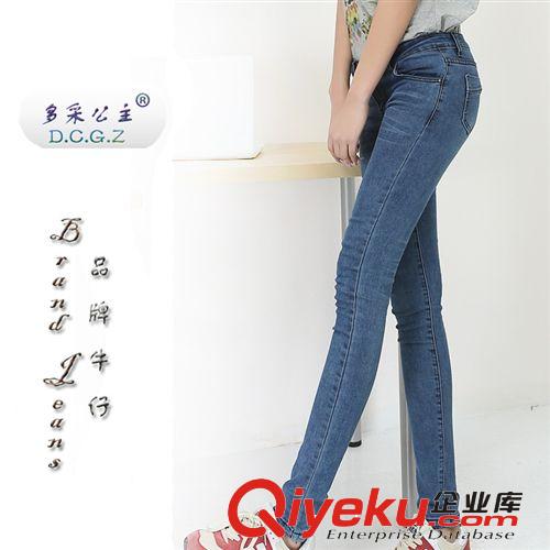 批發(fā)夏季薄款高彈棉料小腳牛仔褲 貼鉆緊身顯瘦新款女士牛仔褲原始圖片3