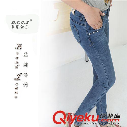 新款女裝女式高彈力小腳牛仔褲貼鉆緊身顯瘦春夏款女褲休閑褲原始圖片2