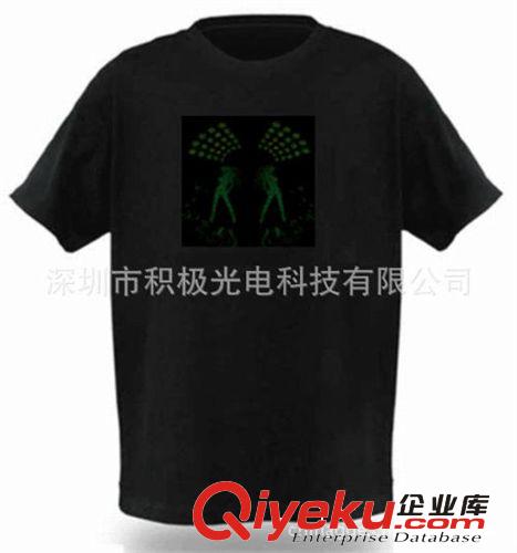 廠家生產EL冷光片EL發光衣服，EL聲控發光T恤，EL酒吧夜店衣服原始圖片3