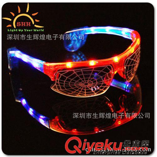 鏡片兒童蜘蛛俠款發(fā)光眼鏡 LEd閃光聚會舞會眼鏡 廠家直銷原始圖片3
