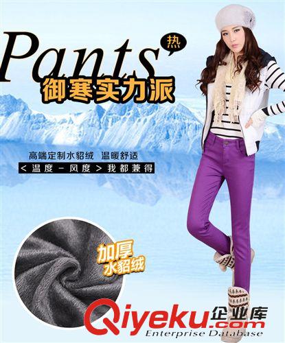 2013秋冬新款水貂絨顯瘦鉛筆褲加絨加厚牛仔褲女小腳長(zhǎng)褲韓版潮