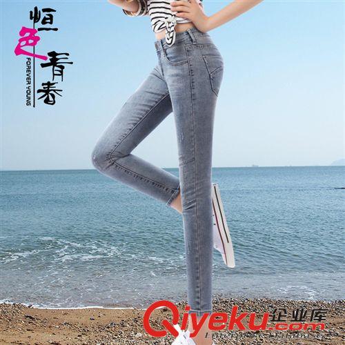 2014春夏新款修身女式牛仔褲鉛筆褲小腳褲九分褲彈力女褲廠家熱銷原始圖片2